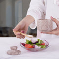 Marble Salt Cellar with Lid 3'' Inch Marinara Sugar & Coffee Storage Container -Candy & Seasoning Jars Kitchen Décor