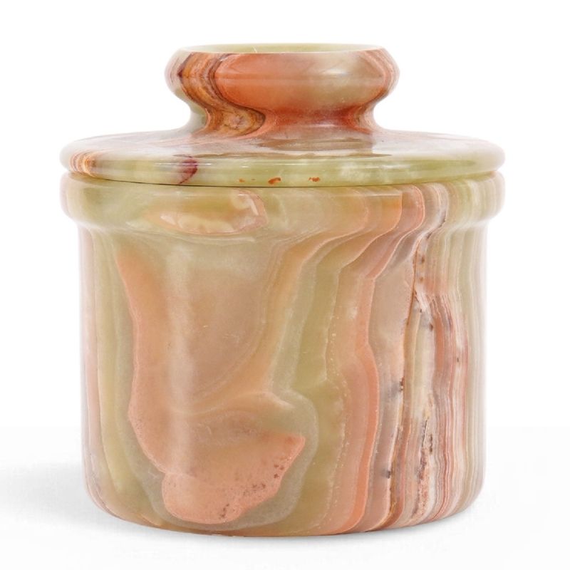 Marble Butter Keeper 4" White Onyz French Butter holder Home and Kitchen Decor for Countertop