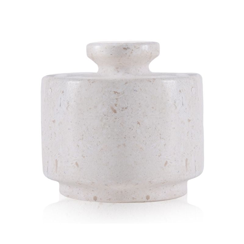 Marble Salt Cellar with Lid 3'' White Onyx spices, Sugar & Coffee Containers- Candy & Seasoning Jars For Kitchen Table