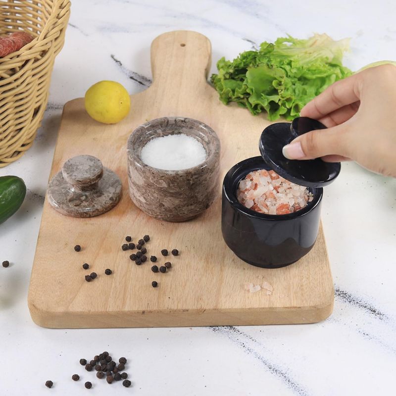 Salt Cellar 3" Inch  Salt & Pepper Storage Container for Kitchen Table Decor - Candy Jar