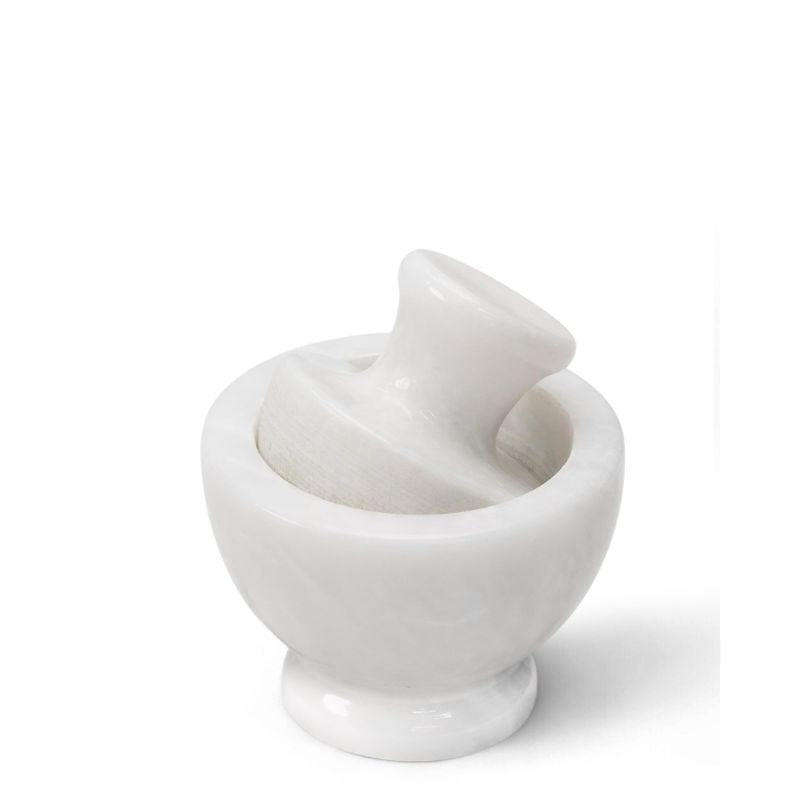 Marble Mortar and Pestle Set 4.5" Inch Herb & Spice Grinder for Kitchen Accessories - Spice Grinder Manual, Pestle and Mortar Bowl