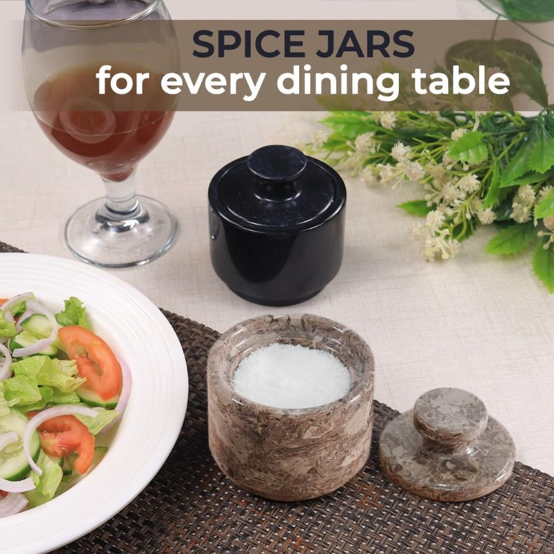 Salt Cellar 3" Inch  Salt & Pepper Storage Container for Kitchen Table Decor - Candy Jar