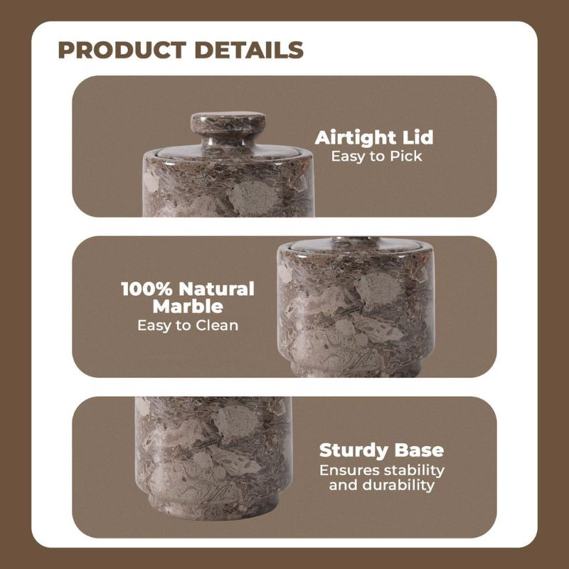 Salt Cellar 3" Inch  Salt & Pepper Storage Container for Kitchen Table Decor - Candy Jar