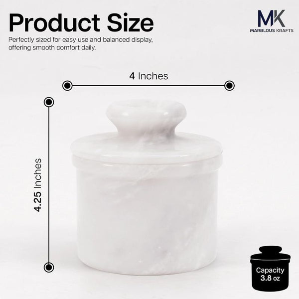 WHITE Butter Keeper with WHITE & VERONA Salt Cellars