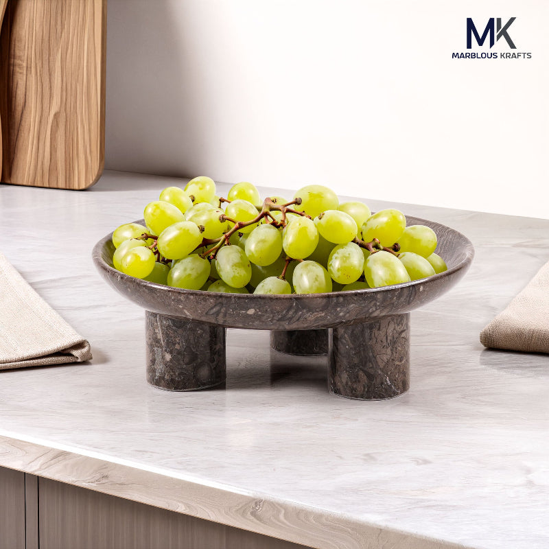Marble Decorative Tray for Vanity Organizer and Perfume Display, Jewelry Dish for Bathroom Countertop