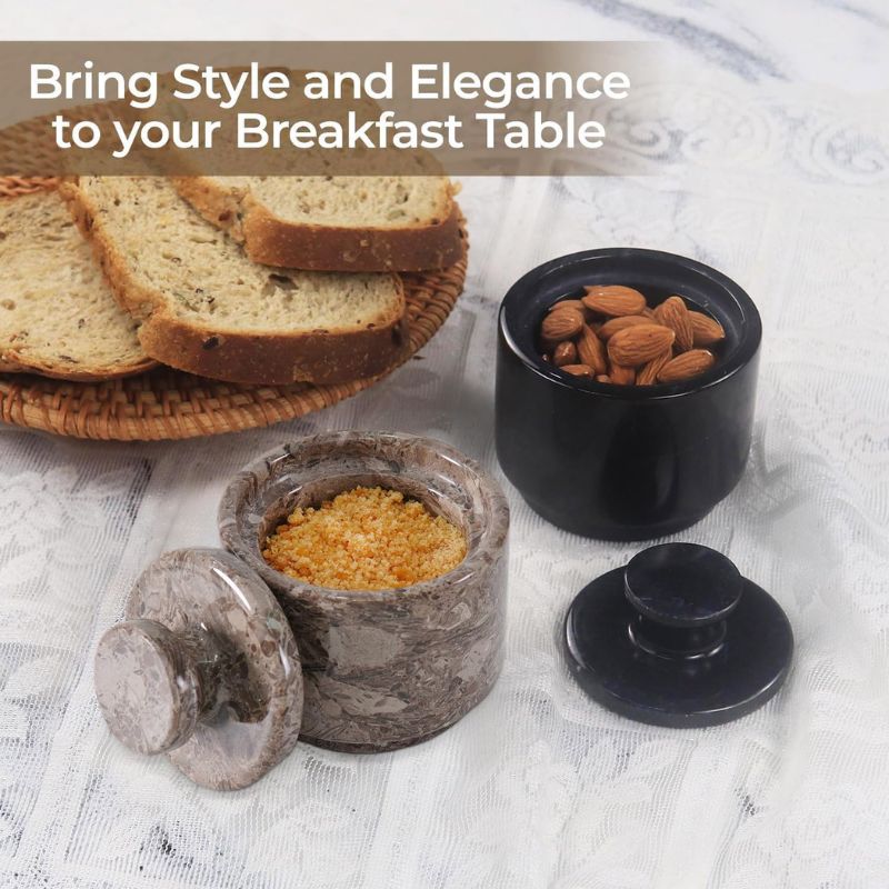 Salt Cellar 3" Inch  Salt & Pepper Storage Container for Kitchen Table Decor - Candy Jar