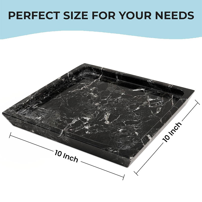 Fancy Marble Fascinated Square Tray - Perfume Tray