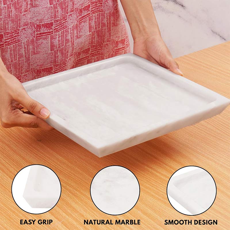 Fancy Marble Fascinated Square Tray - Perfume Tray