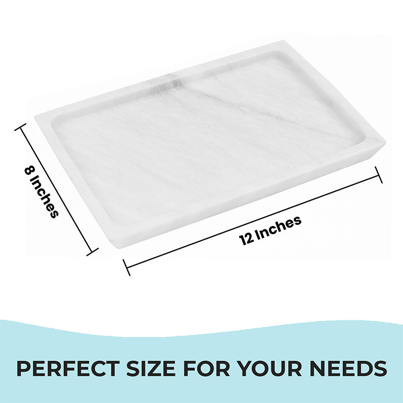 Fancy Natural Marble Rectangular Tray - Serving Tray