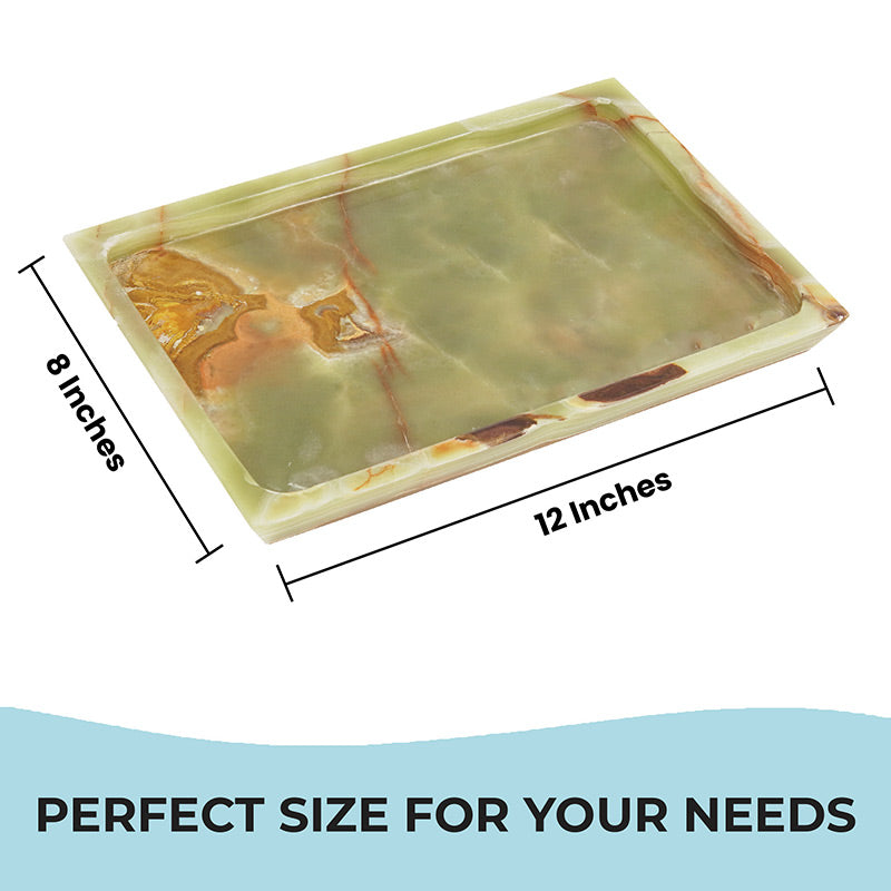 Fancy Natural Marble Rectangular Tray - Serving Tray