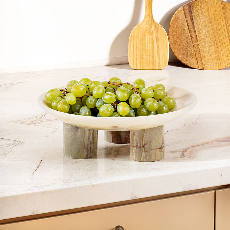 Marble Decorative Tray for Vanity Organizer and Perfume Display, Jewelry Dish for Bathroom Countertop