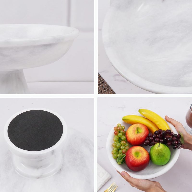 Marble Fruit Bowl Black 10"x5" Inch Design A