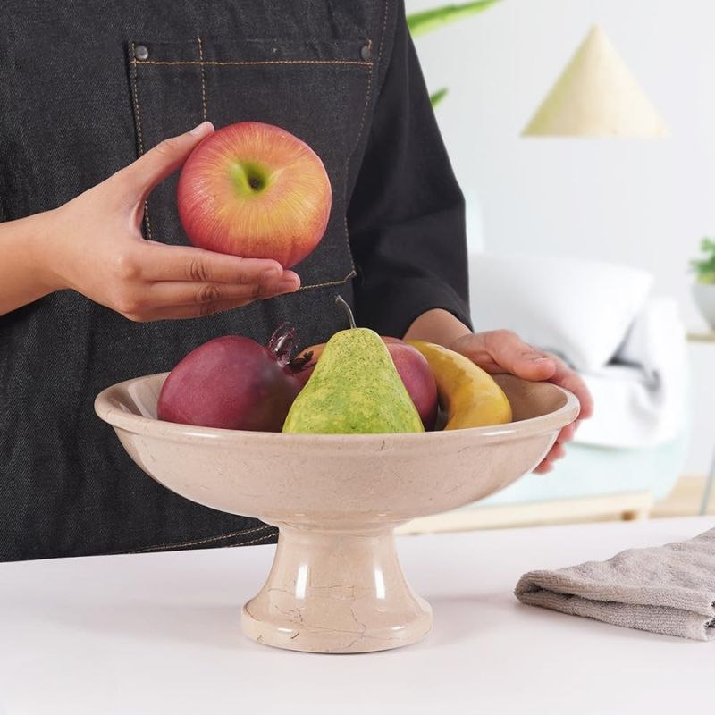 Marble Fruit Bowl Black 10"x5" Inch Design A
