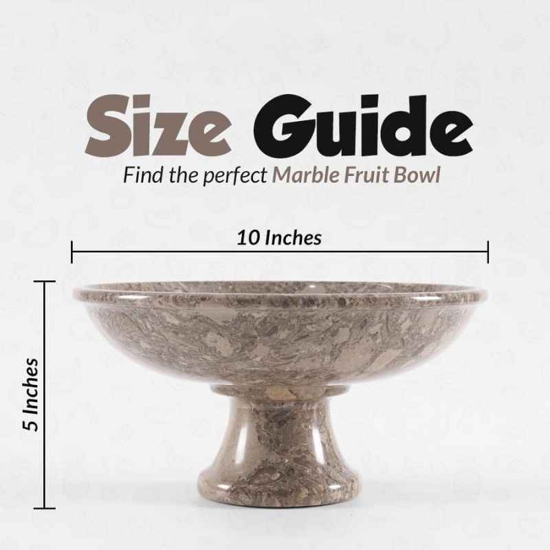 Marble Fruit Bowl Black 10"x5" Inch Design A