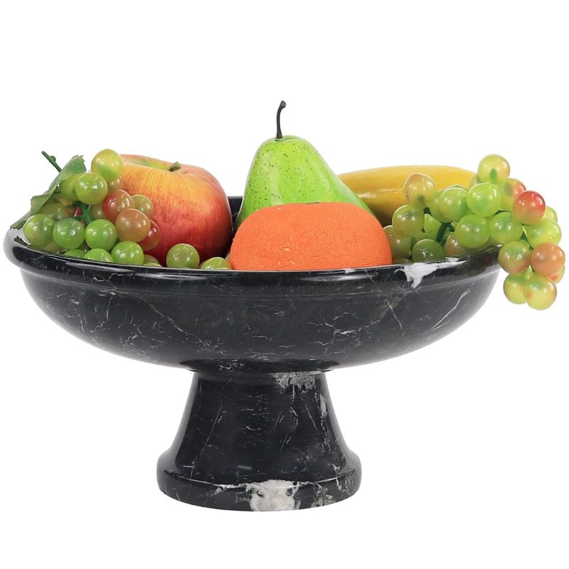 Marble Fruit Bowl Black 10"x5" Inch Design A