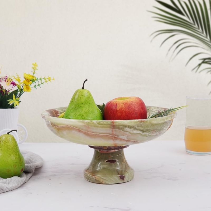Marble Fruit Bowl Black 10"x5" Inch Design A