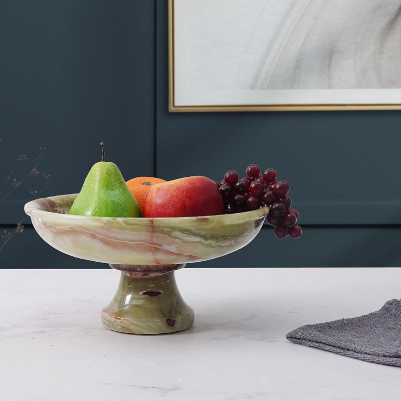 Marble Fruit Bowl Black 10"x5" Inch Design A