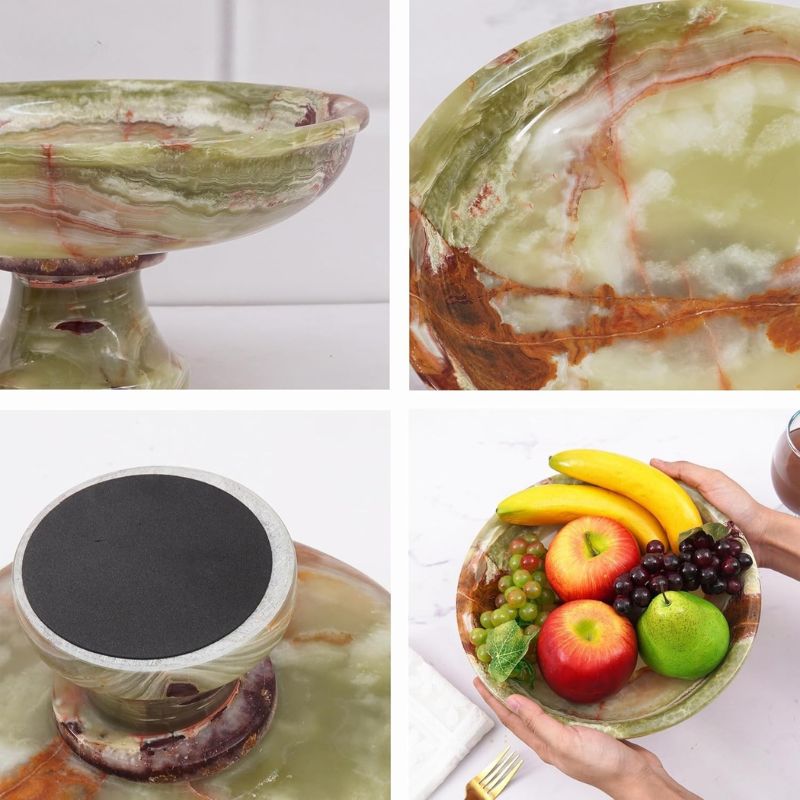 Marble Fruit Bowl Black 10"x5" Inch Design A