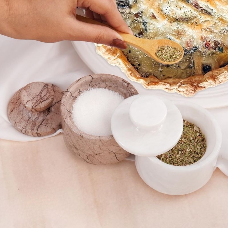 Salt Cellar 3" Inch  Salt & Pepper Storage Container for Kitchen Table Decor - Candy Jar