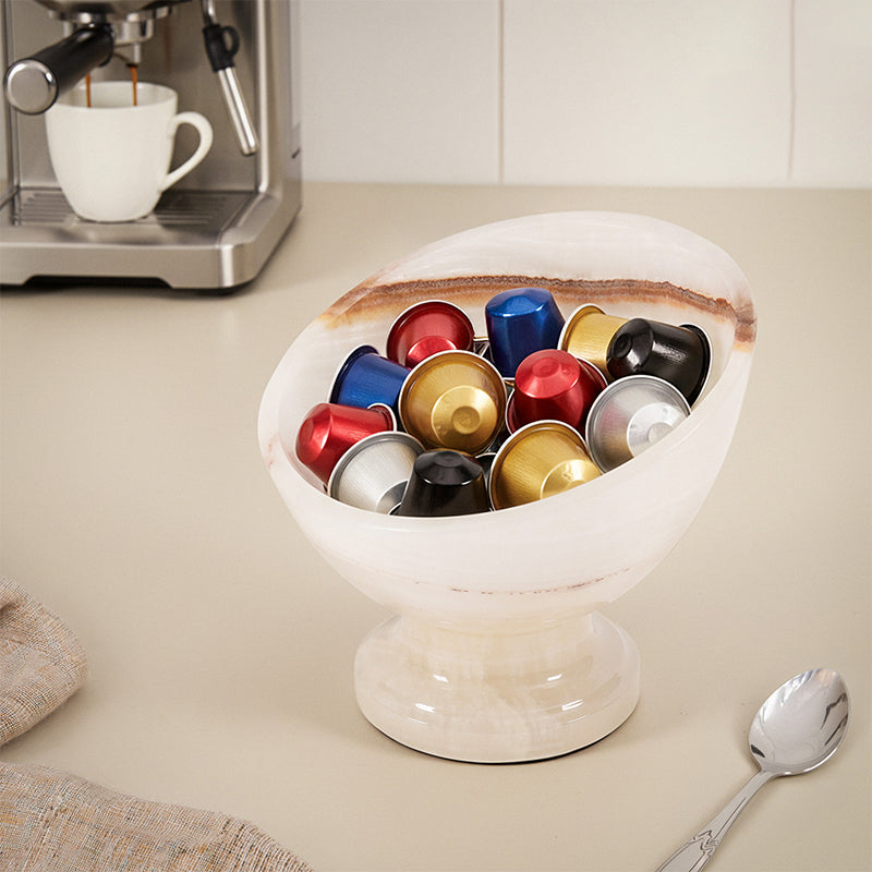 Marble Coffee Pod Holder K Cup Organizer for Coffee Station Decor, Multi-Use Kitchen Bowl for Nuts, Snacks & Chocolates