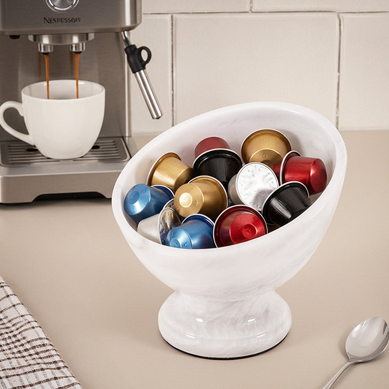 Marble Coffee Pod Holder K Cup Organizer for Coffee Station Decor, Multi-Use Kitchen Bowl for Nuts, Snacks & Chocolates
