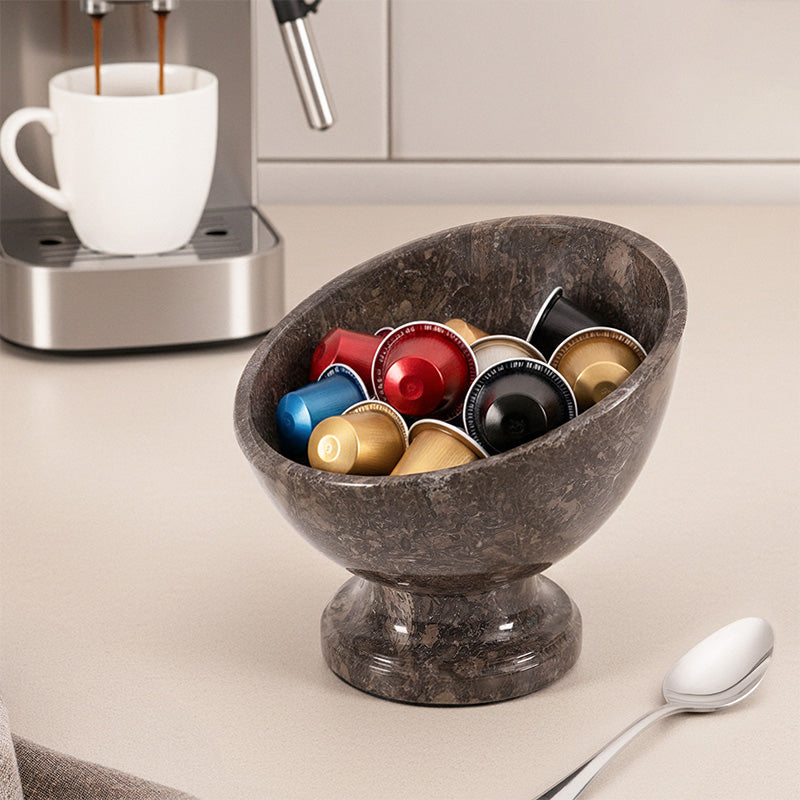 Marble Coffee Pod Holder K Cup Organizer for Coffee Station Decor, Multi-Use Kitchen Bowl for Nuts, Snacks & Chocolates