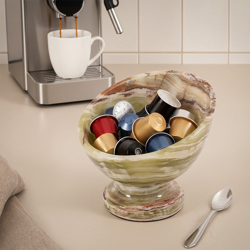 Marble Coffee Pod Holder K Cup Organizer for Coffee Station Decor, Multi-Use Kitchen Bowl for Nuts, Snacks & Chocolates