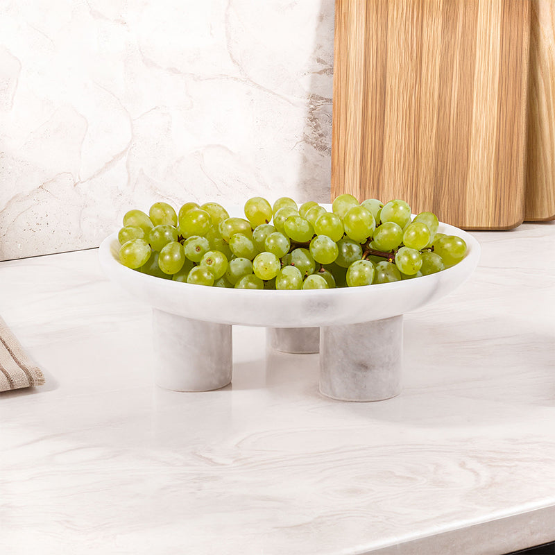 Marble Decorative Tray for Vanity Organizer and Perfume Display, Jewelry Dish for Bathroom Countertop