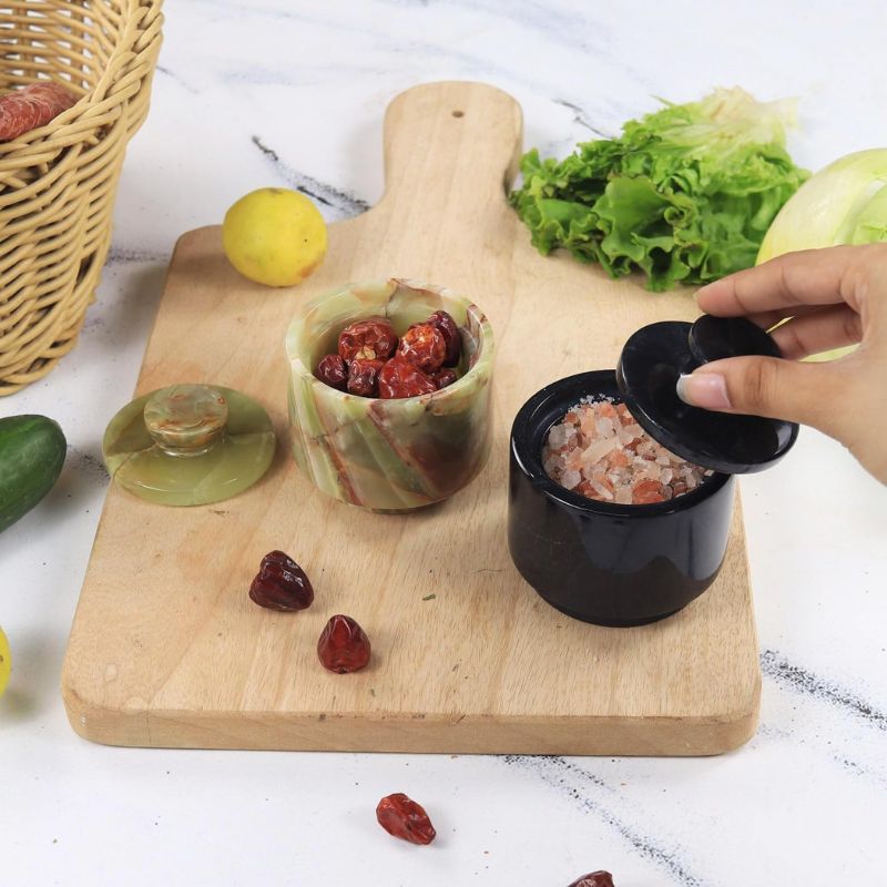 Salt Cellar 3" Inch  Salt & Pepper Storage Container for Kitchen Table Decor - Candy Jar