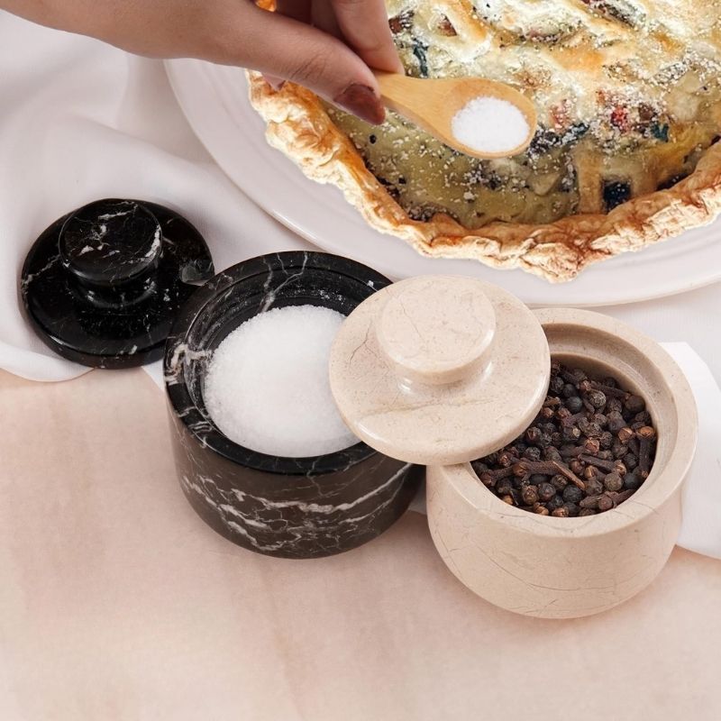 Salt Cellar 3" Inch  Salt & Pepper Storage Container for Kitchen Table Decor - Candy Jar