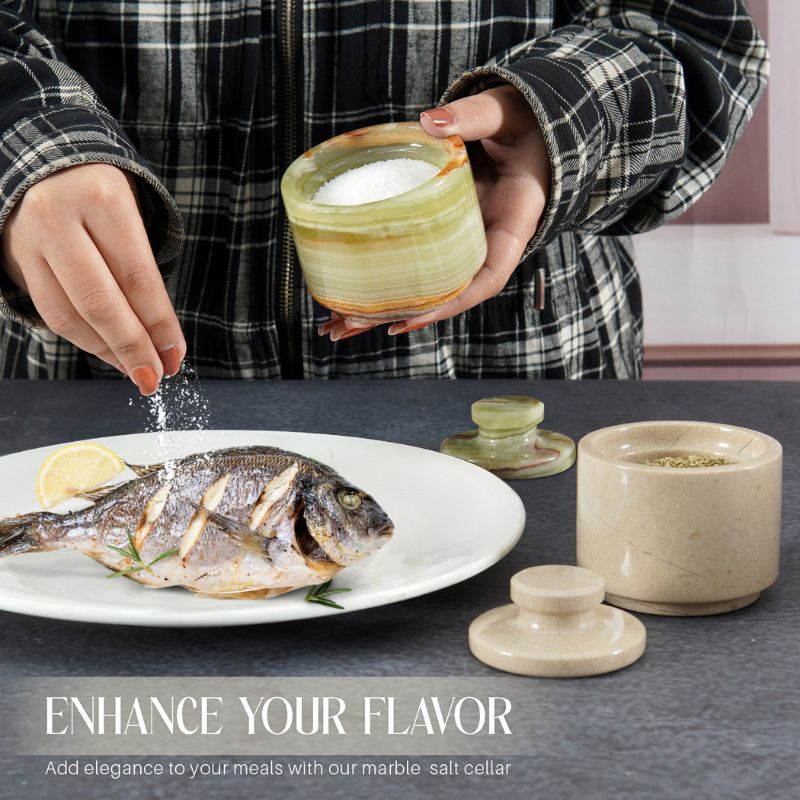 Salt Cellar 3" Inch  Salt & Pepper Storage Container for Kitchen Table Decor - Candy Jar