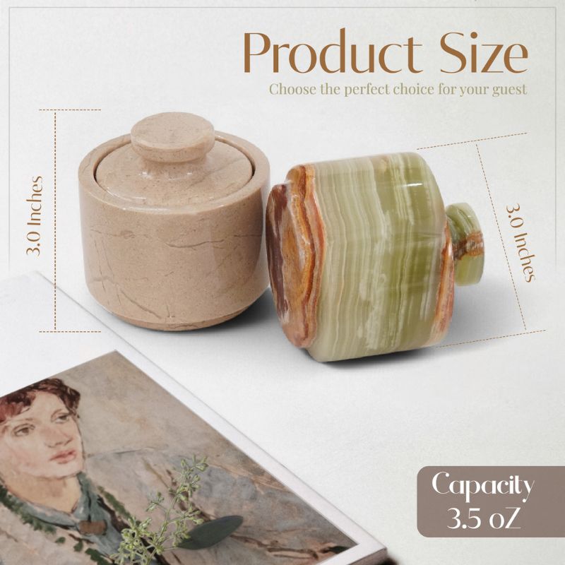 Salt Cellar 3" Inch  Salt & Pepper Storage Container for Kitchen Table Decor - Candy Jar