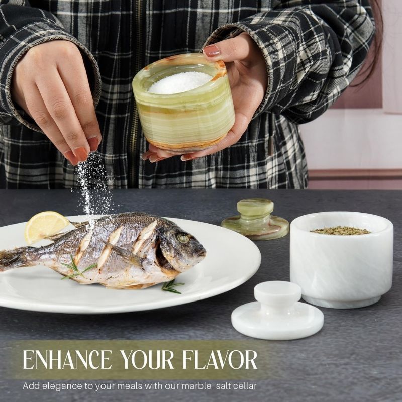 Salt Cellar 3" Inch  Salt & Pepper Storage Container for Kitchen Table Decor - Candy Jar