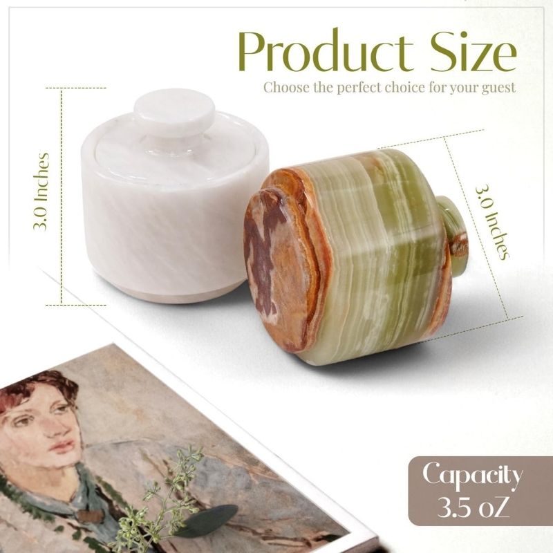 Salt Cellar 3" Inch  Salt & Pepper Storage Container for Kitchen Table Decor - Candy Jar