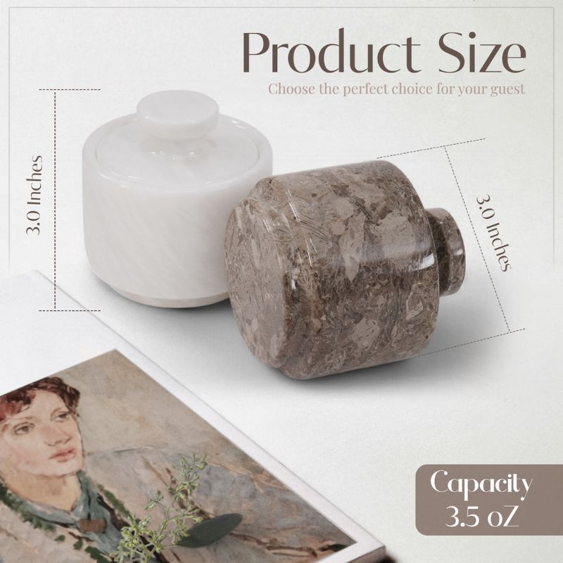 Salt Cellar 3" Inch  Salt & Pepper Storage Container for Kitchen Table Decor - Candy Jar