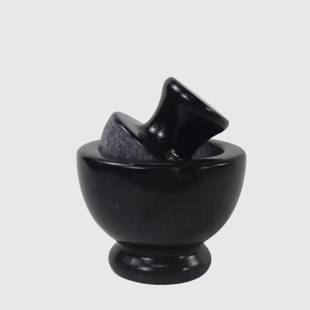 Marble Mortar and Pestle Set for Kitchen | Handcrafted Stone Grinder for Spices, Herbs & Seeds | Marblouskrafts