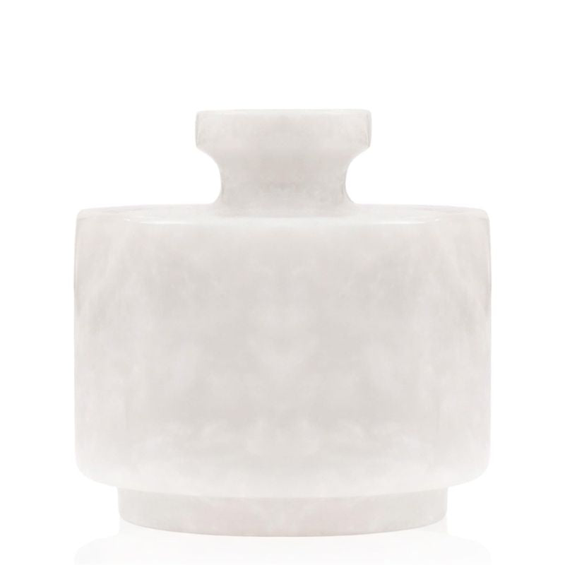 Marble Salt Cellar with Lid 3'' Inch White Kitchen Storage for Seasonings and Spices - Salt Container for Tabletop