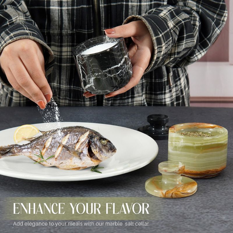 Salt Cellar 3" Inch  Salt & Pepper Storage Container for Kitchen Table Decor - Candy Jar