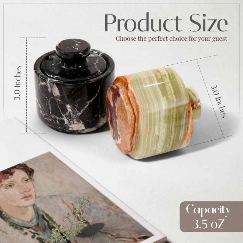 Salt Cellar 3" Inch  Salt & Pepper Storage Container for Kitchen Table Decor - Candy Jar
