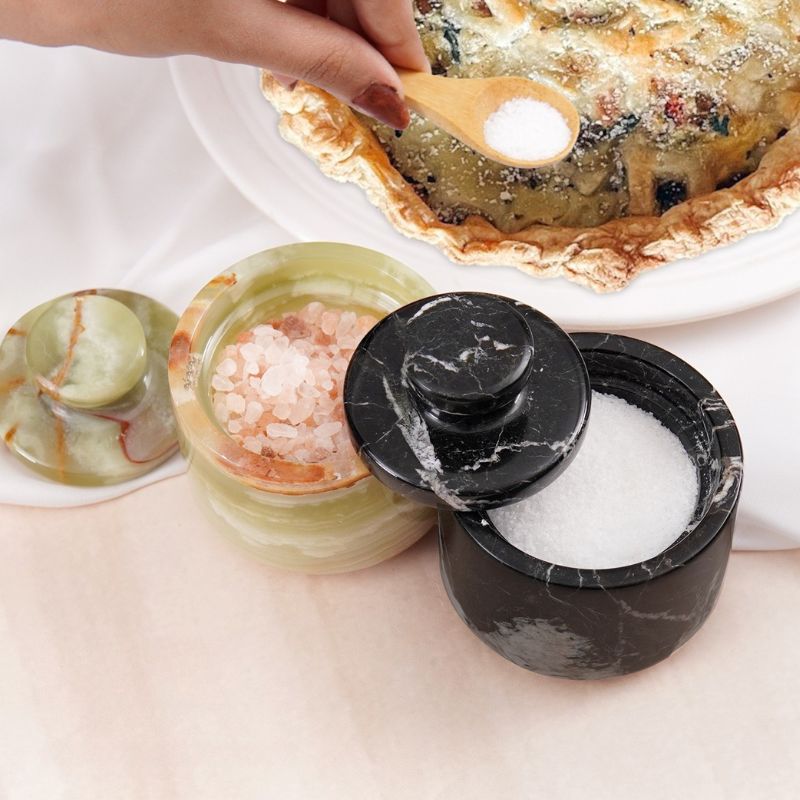 Salt Cellar 3" Inch  Salt & Pepper Storage Container for Kitchen Table Decor - Candy Jar