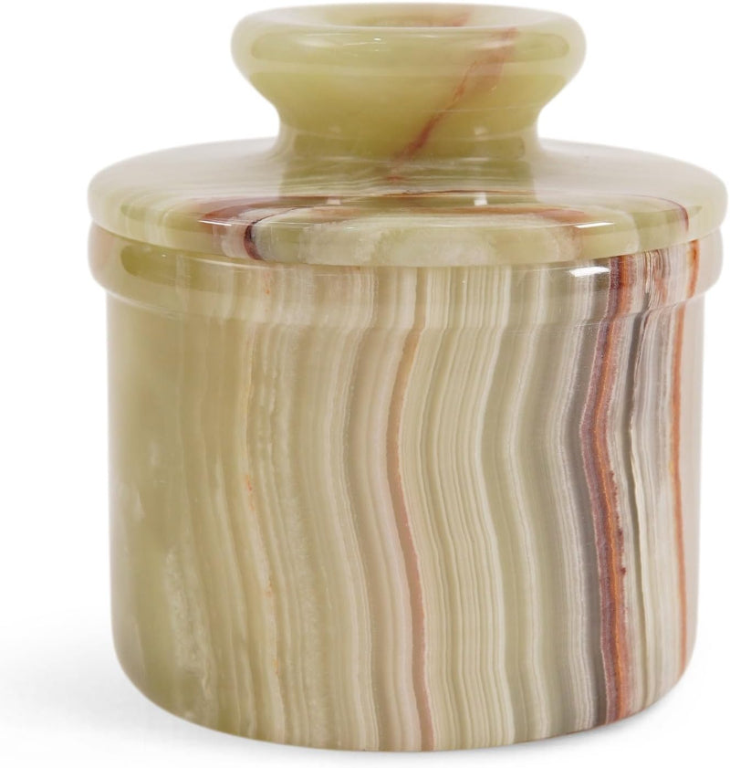 Marble Butter Keeper 4" White Onyz French Butter holder Home and Kitchen Decor for Countertop