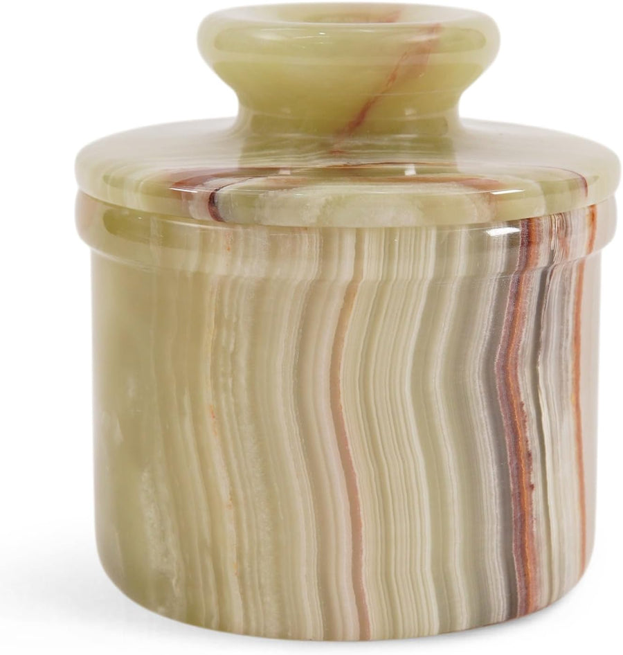 Marble Butter Keeper 4" White Onyz French Butter holder Home and Kitchen Decor for Countertop