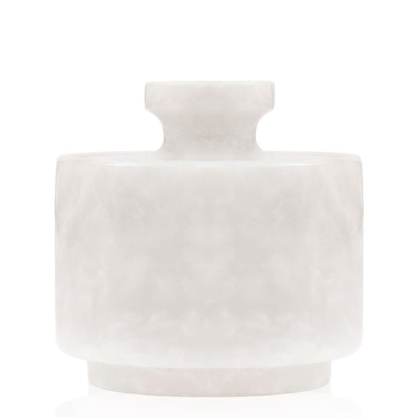 White marble salt cellar container with lid – 3 inch round design